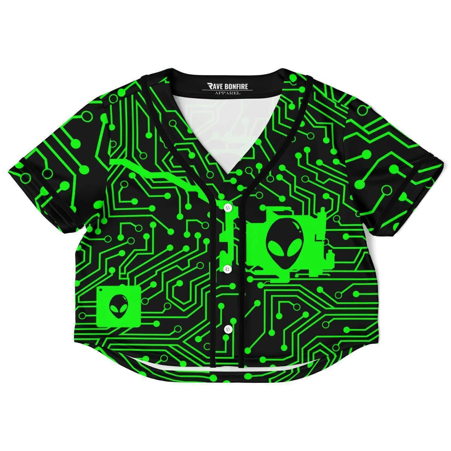 Alienator Motherboard circuit Cropped Rave Top Jersey