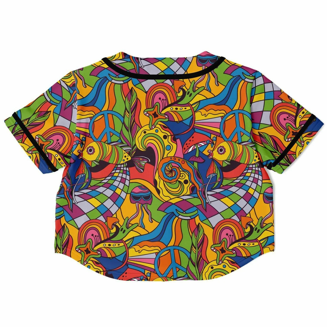 Colorful trippy crop top jersey