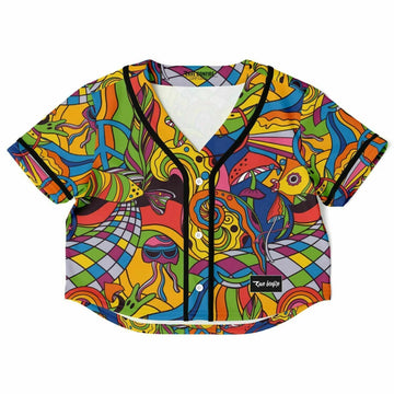 Colorful trippy crop top jersey