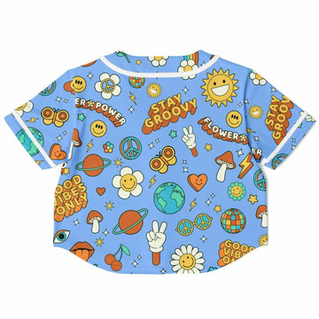 Stay Groovy Cropped Baseball Jersey
