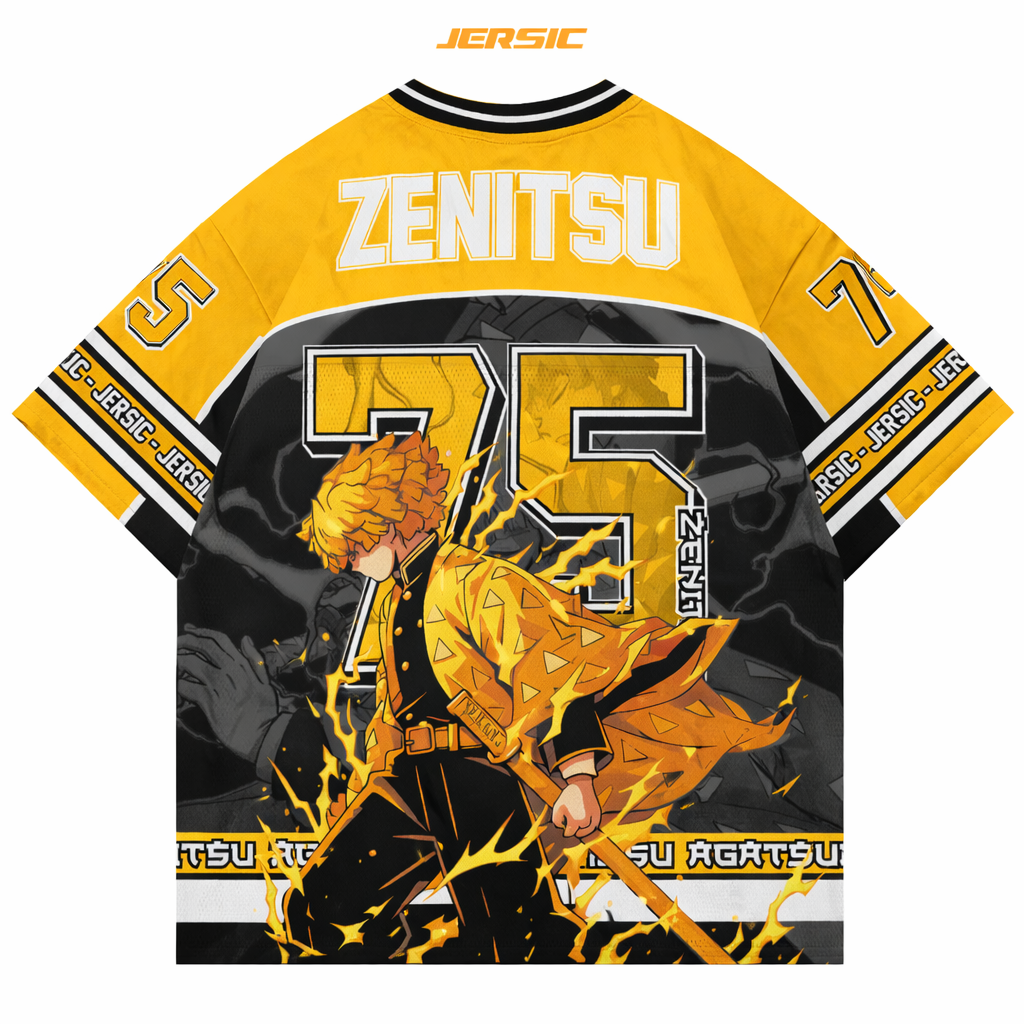 Demon Slayer Legacy – Zenitsu Over Sized Mesh Jersey
