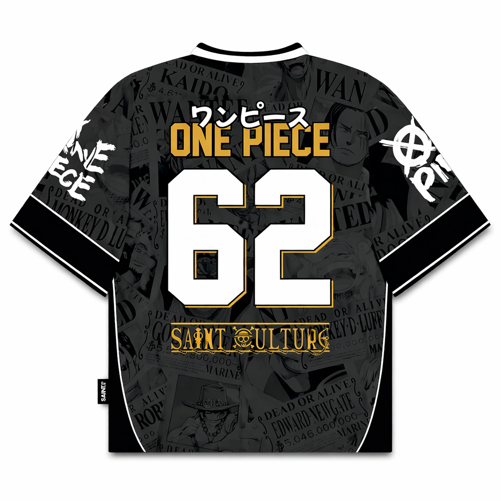 ⚪ Monkey D. Luffy – One Piece Black Edition Oversized Jersey