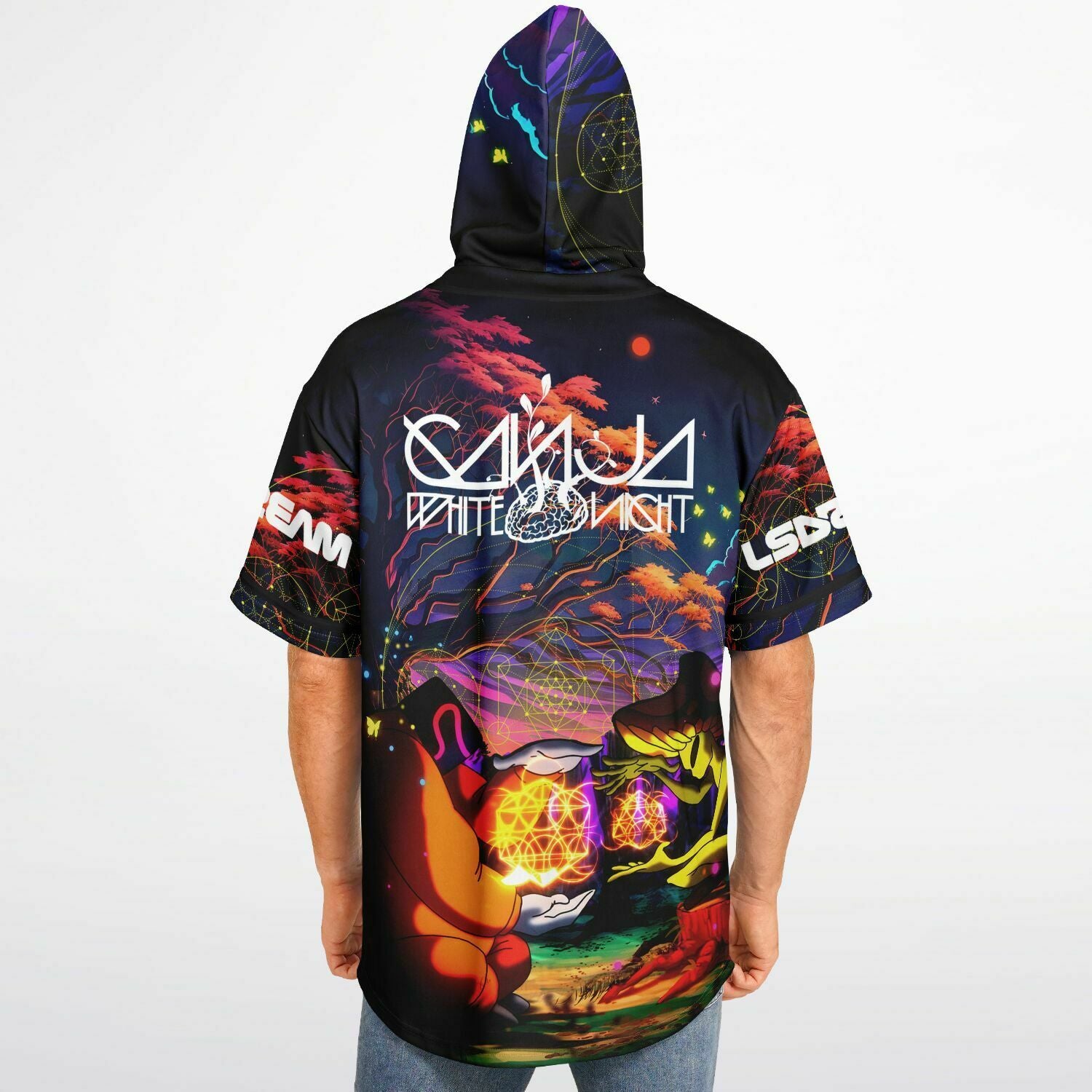 Badman Ganja white night jersey with Hood