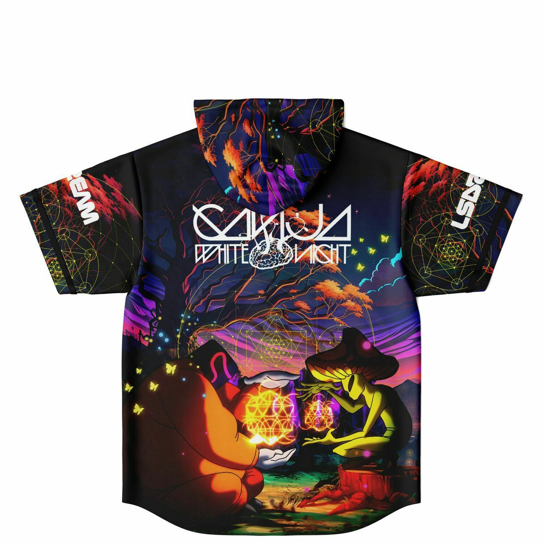 Badman Ganja white night jersey with Hood