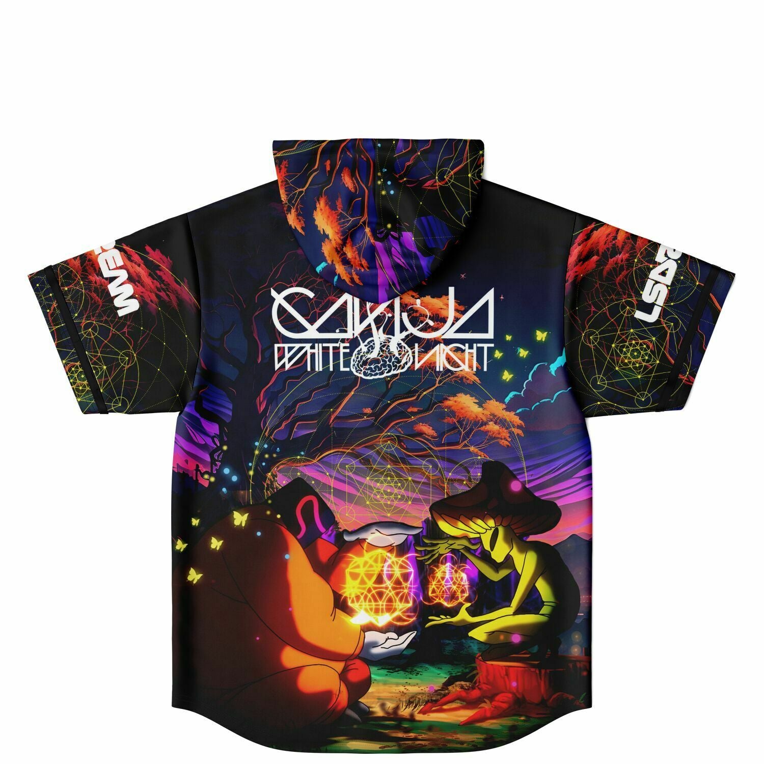 Badman Ganja white night jersey with Hood