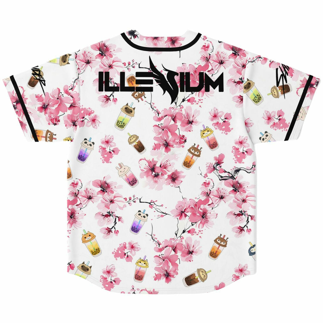 Sakura x Boba Tea cups Baseball Jersey