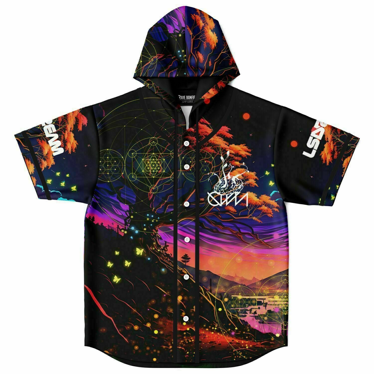 Badman Ganja white night jersey with Hood