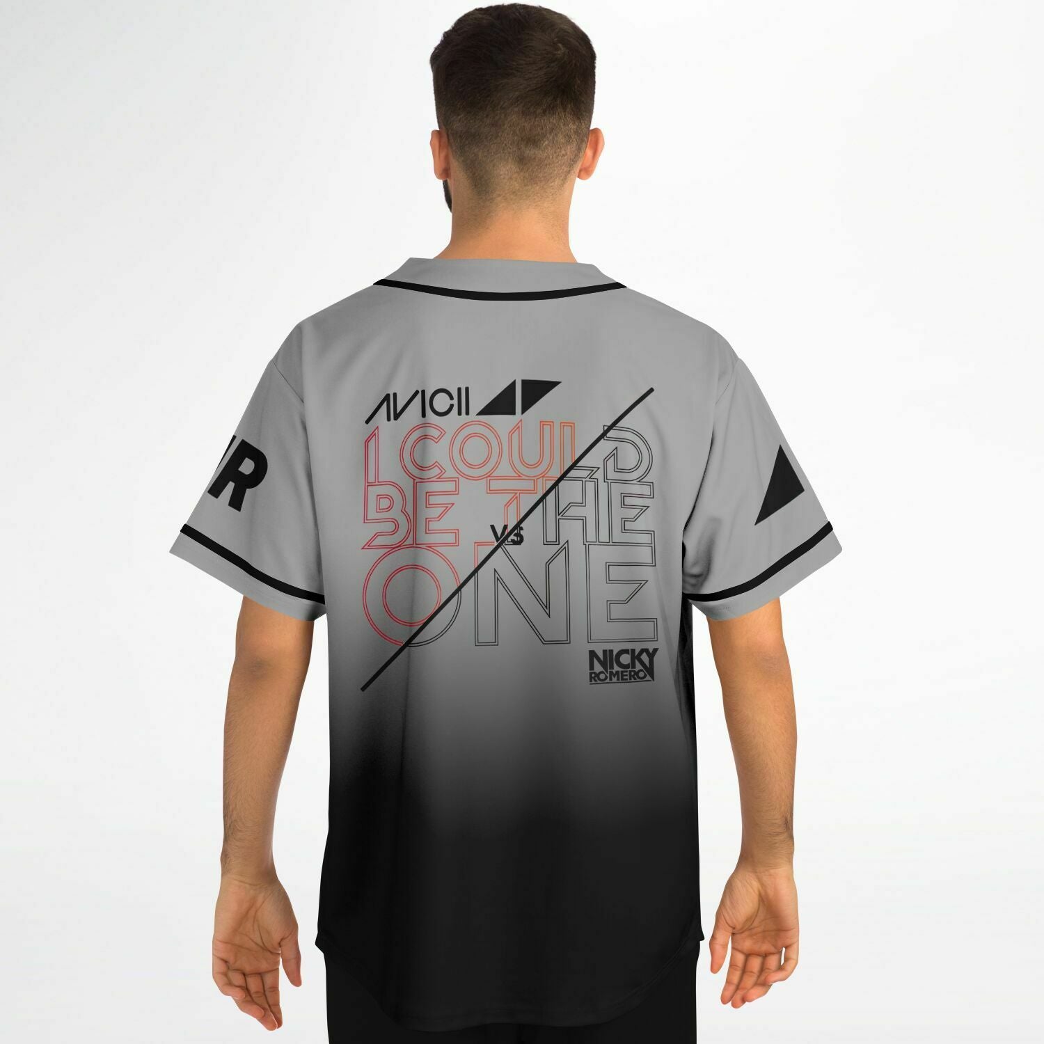 Edwin F Baseball Jersey (Gray and black)