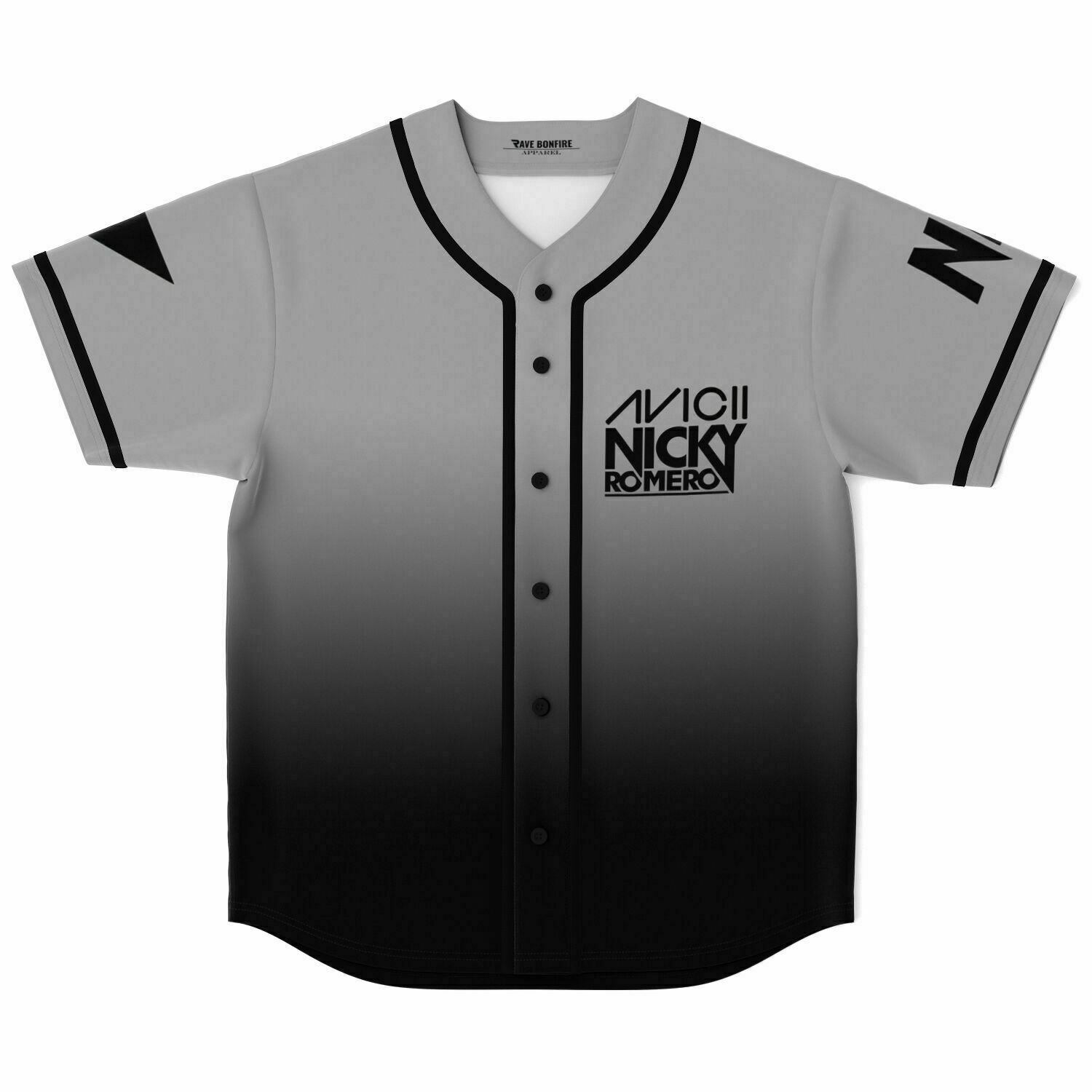 Edwin F Baseball Jersey (Gray and black)