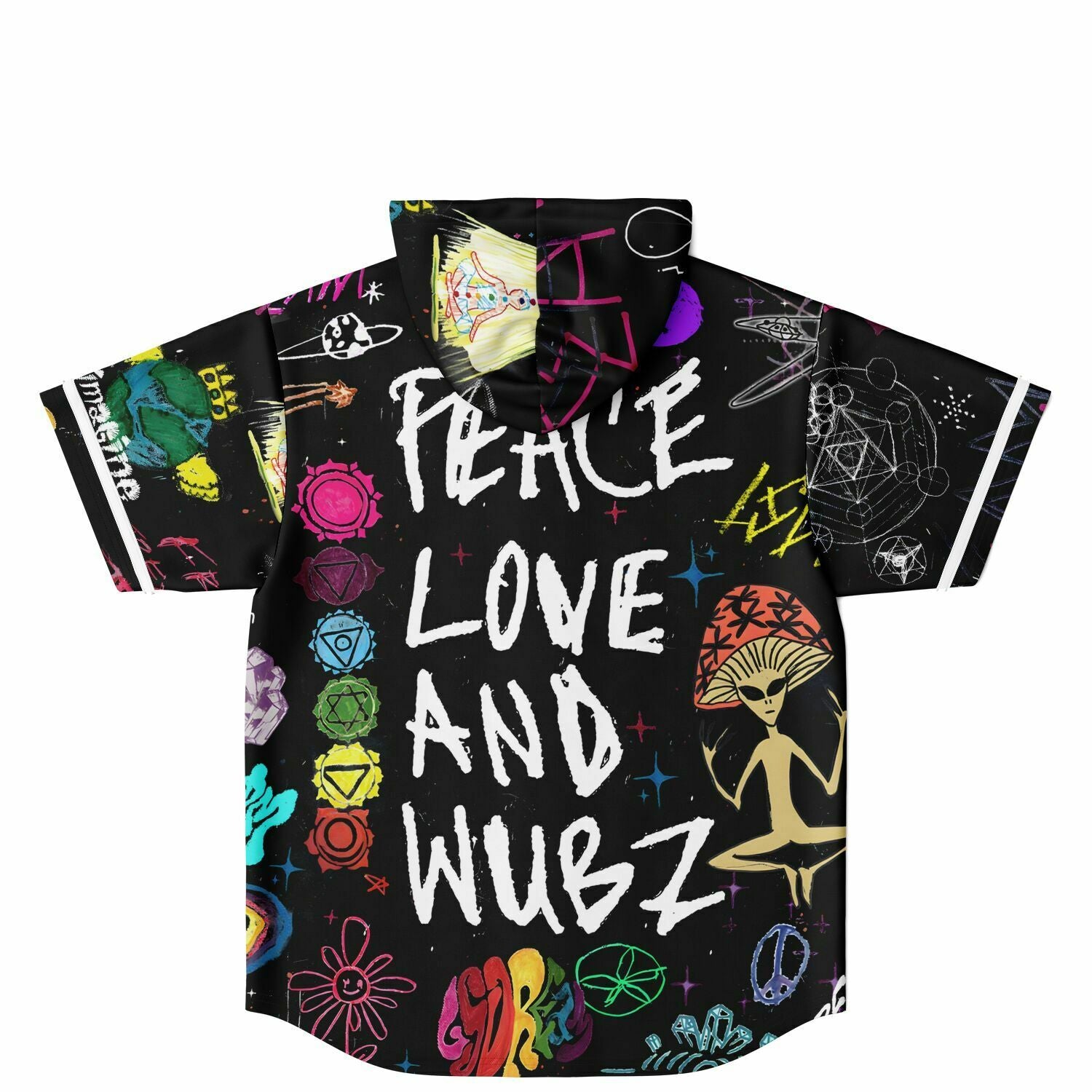 Peace love and wubz custom baseball jersey – Rave Boufire
