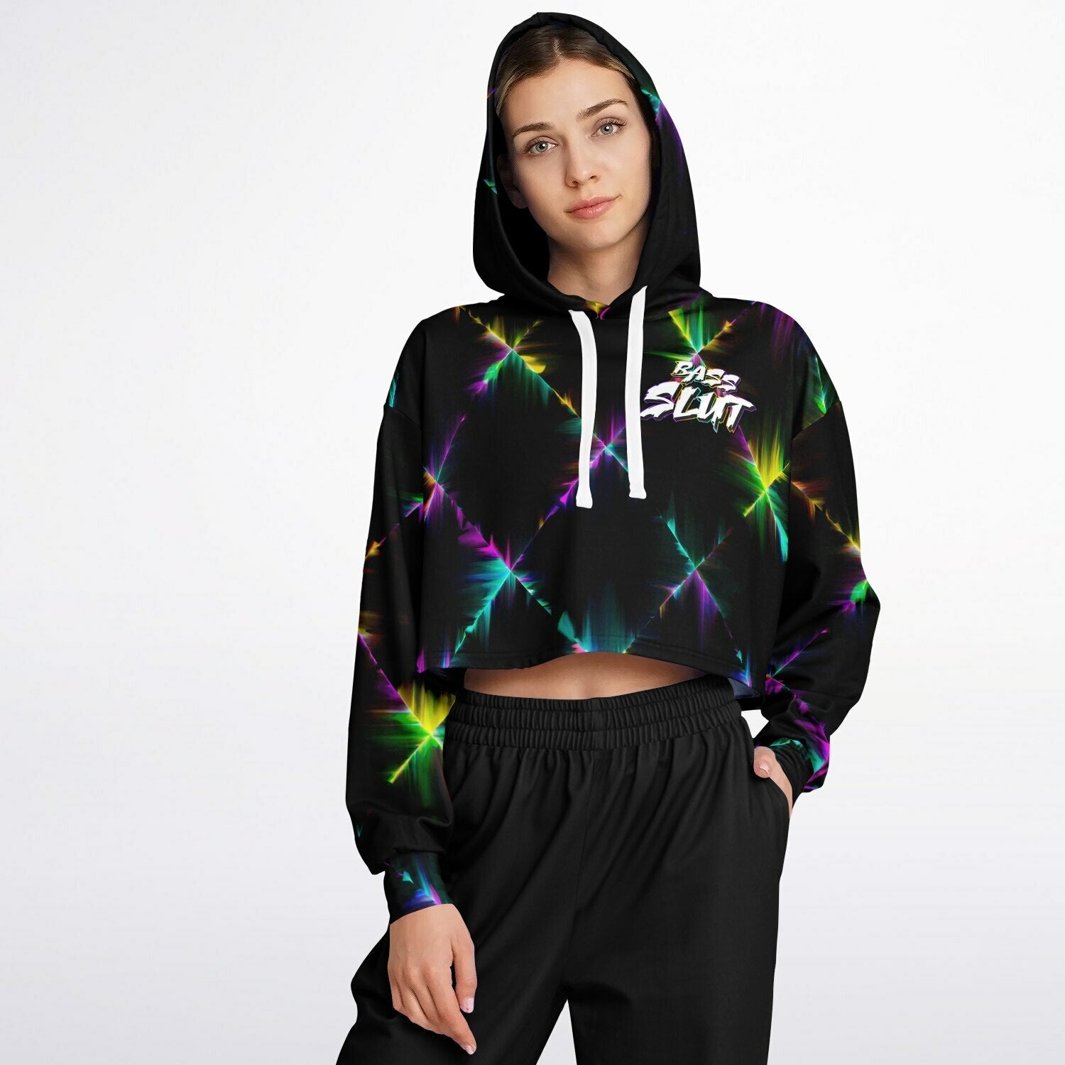 Bass slut cropped hoodie