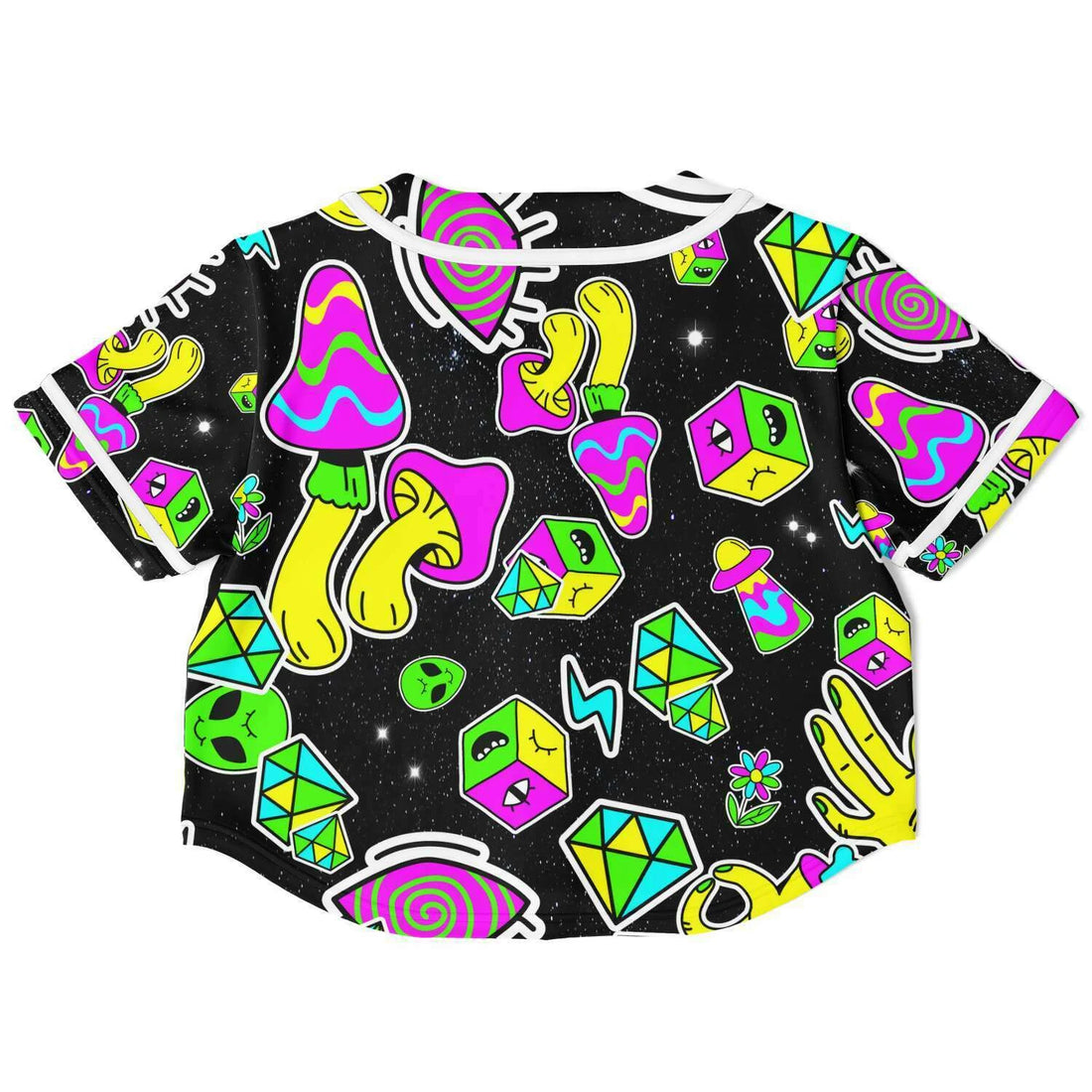 Colorful trippy shapes Crop Top