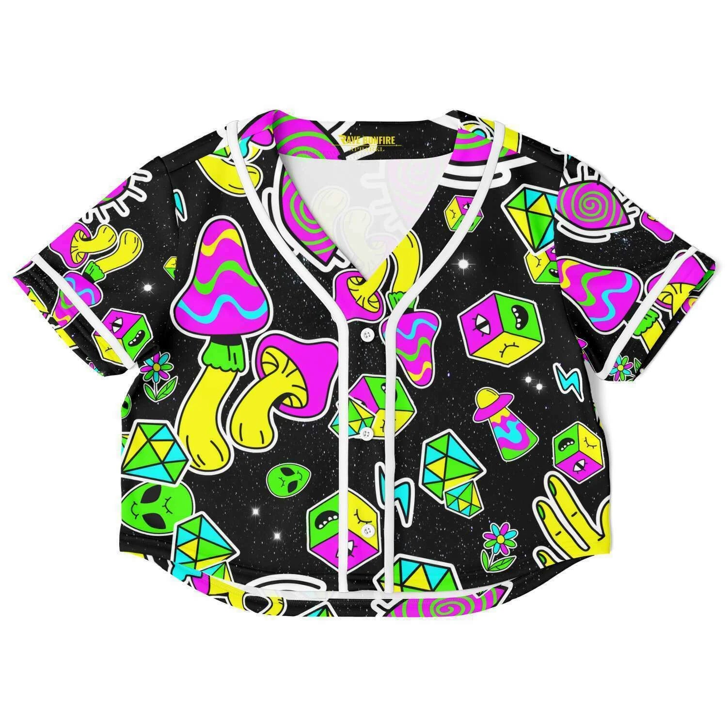 Colorful trippy shapes Crop Top