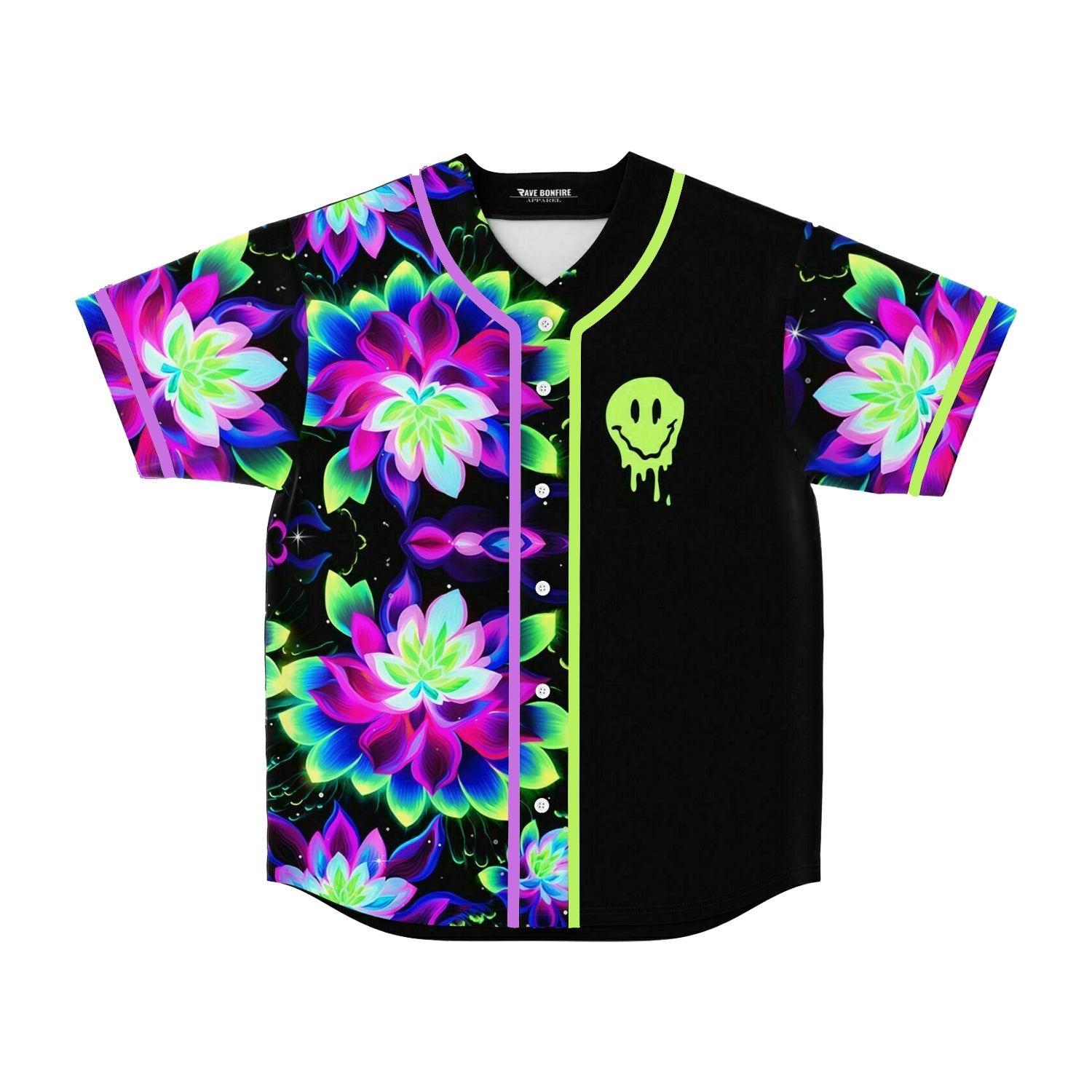 Lotus flowers from outer space rave Baseball Jersey
