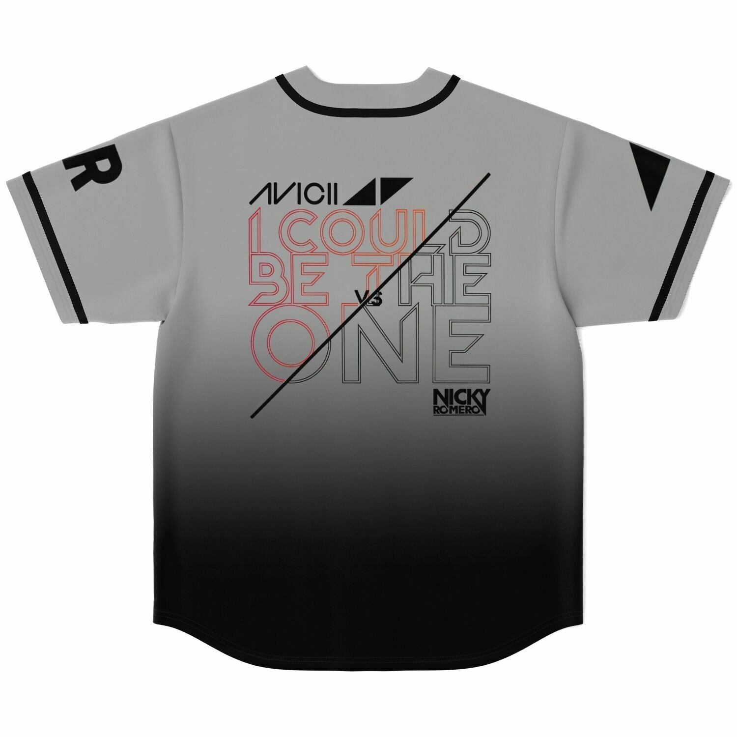 Edwin F Baseball Jersey (Gray and black)